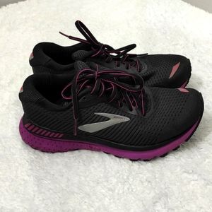 Brooks Womens Adrenaline GTS 20 1202961B062 Black Running Shoes Sneakers Lace-up